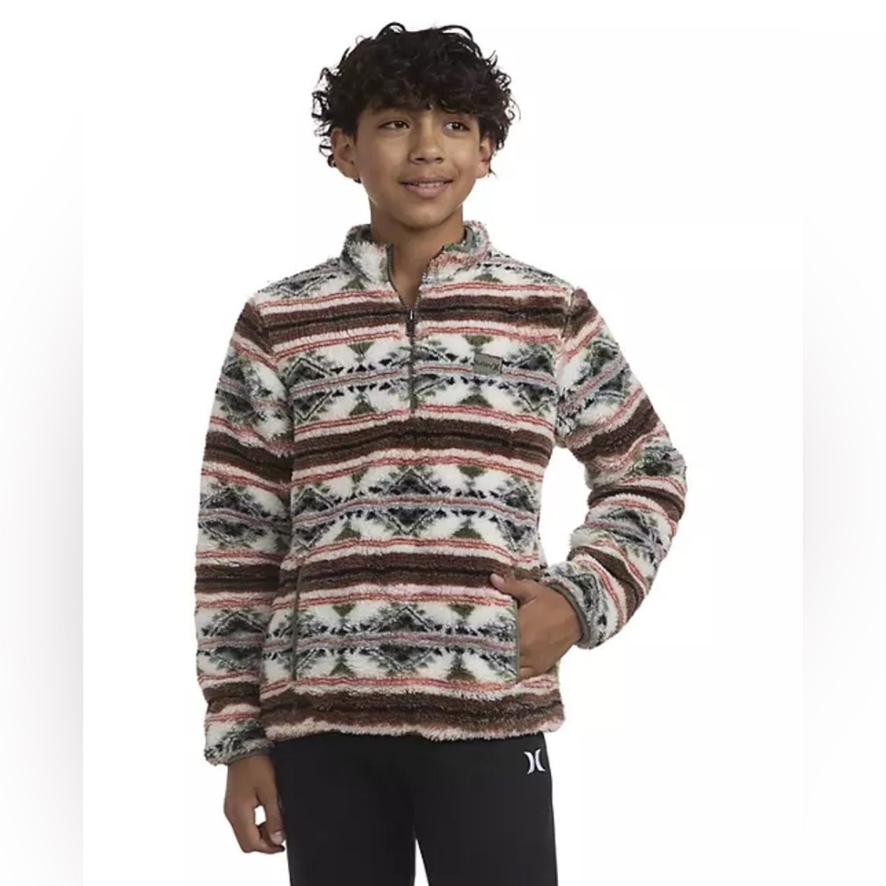 Hurley Sherpa Printed Quarter Zip Jacket